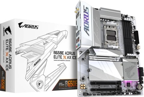 Płyta główna GIGABYTE B650E AORUS ELITE X AX ICE AM5 ATX Płyta główna GIGABYTE B650E AORUS ELITE X AX ICE AM5 ATX