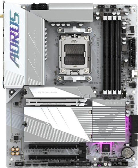 Płyta główna GIGABYTE B650E AORUS ELITE X AX ICE AM5 ATX Płyta główna GIGABYTE B650E AORUS ELITE X AX ICE AM5 ATX