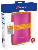 Dysk twardy zewnętrzny VERBATIM Store 'n' Go USB 3.0 Portable Hard Drive 1 TB Różowy 53035