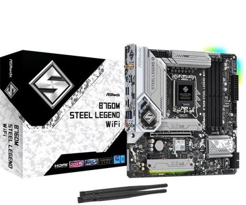 Płyta główna ASROCK B760M STEEL LEGEND LGA1700 microATX Płyta główna ASROCK B760M STEEL LEGEND LGA1700 microATX