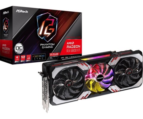 Karta graficzna ASROCK Radeon RX 6800 XT Phantom Gaming 16GB OC GDDR6 RX6800XT PG 16GO Karta graficzna ASROCK Radeon RX 6800 XT Phantom Gaming 16GB OC GDDR6 RX6800XT PG 16GO