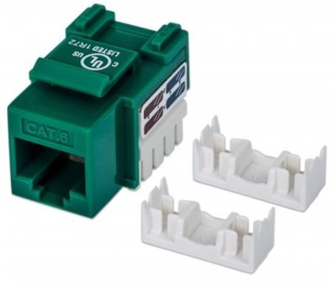 Moduł Keystone Cat6 UTP RJ45 zaciskany zielony Moduł Keystone Cat6 UTP RJ45 zaciskany zielony