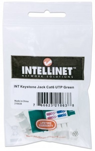 Moduł Keystone Cat6 UTP RJ45 zaciskany zielony Moduł Keystone Cat6 UTP RJ45 zaciskany zielony