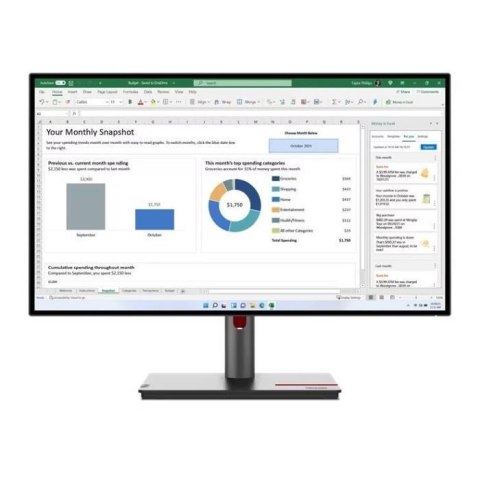 Monitor Lenovo 27" ThinkVision P27q-30 (63A2GAT1EU) IPS QHD 60Hz HDMI 2xDP HUB Monitor Lenovo 27" ThinkVision P27q-30 (63A2GAT1EU) IPS QHD 60Hz HDMI 2xDP HUB