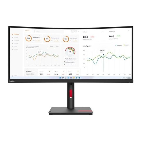 Monitor Lenovo 34" ThinkVision T34w-30 (63D4ZAT1EU) z kamerką MC60 VA UWQHD 60Hz HDMI DP HUB Monitor Lenovo 34" ThinkVision T34w-30 (63D4ZAT1EU) z kamerką MC60 VA UWQHD 60Hz HDMI DP HUB