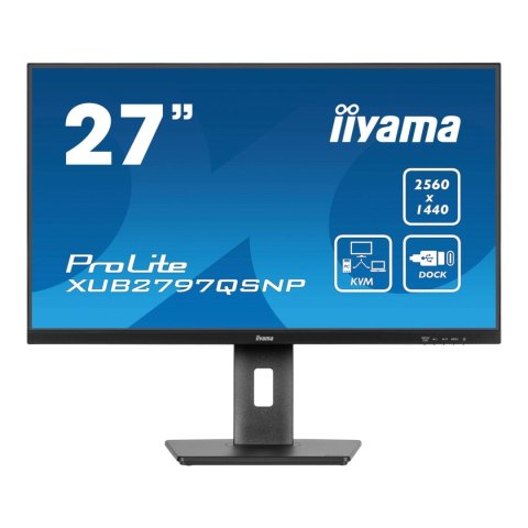 Monitor iiyama 27" ProLite XUB2797QSNP-B1 IPS QHD 100Hz HDMI 2xDP HUB RJ-45 głośniki Monitor iiyama 27" ProLite XUB2797QSNP-B1 IPS QHD 100Hz HDMI 2xDP HUB RJ-45 głośniki
