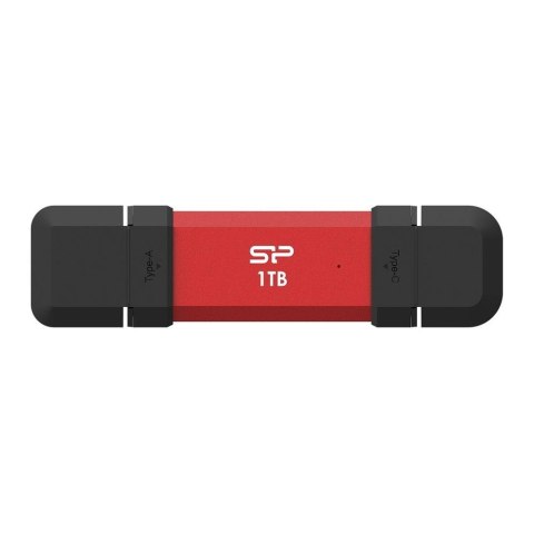 Dysk zewnętrzny SSD Silicon Power DS72 1TB USB-A USB-C (1050/850 MB/s) czerwony Dysk zewnętrzny SSD Silicon Power DS72 1TB USB-A USB-C (1050/850 MB/s) czerwony