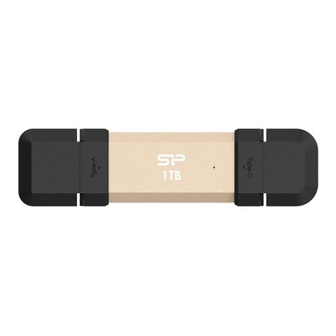Dysk zewnętrzny SSD Silicon Power DS72 1TB USB-A USB-C (1050/850 MB/s) złoty Dysk zewnętrzny SSD Silicon Power DS72 1TB USB-A USB-C (1050/850 MB/s) złoty