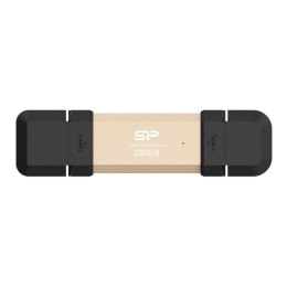 Dysk zewnętrzny SSD Silicon Power DS72 250GB USB-A USB-C (1050/850 MB/s) złoty
