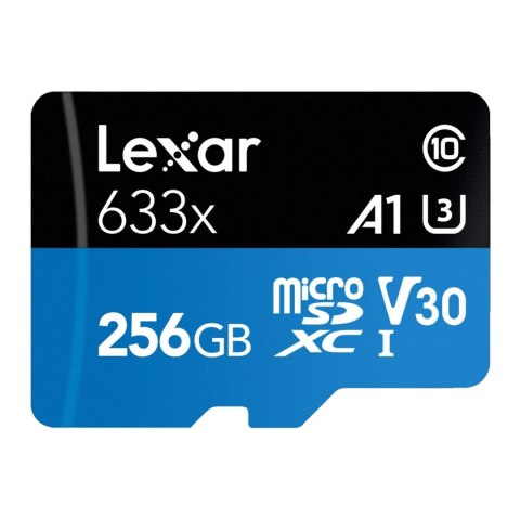 Karta pamięci Lexar microSDXC High-Performance 633x 256GB V30 UHS-I U3 A1 100/45MB/s Karta pamięci Lexar microSDXC High-Performance 633x 256GB V30 UHS-I U3 A1 100/45MB/s