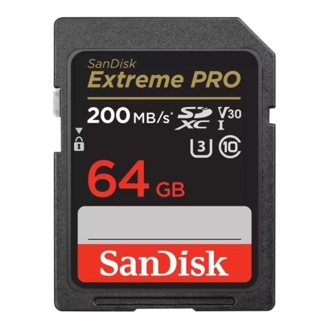 Karta pamięci SDXC SanDisk Extreme Pro 64GB 200/90MB/s C10 V30 UHS-I U3 Karta pamięci SDXC SanDisk Extreme Pro 64GB 200/90MB/s C10 V30 UHS-I U3