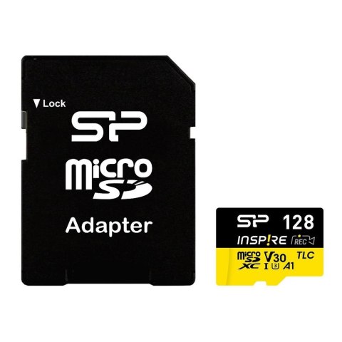 Karta pamięci Silicon Power microSDXC Power Inspire 128GB V30 UHS-I U3 A1 4K DDR200 170/150MB/s + adapter Karta pamięci Silicon Power microSDXC Power Inspire 128GB V30 UHS-I U3 A1 4K DDR200 170/150MB/s + adapter