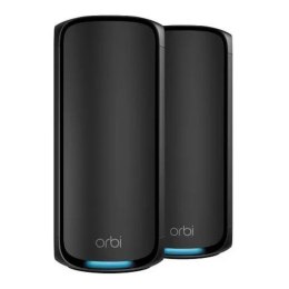 System Mesh Netgear Orbi RBE972SB Quad-Band WiFi 7 BE27000 Black 2-pack router + satelita
