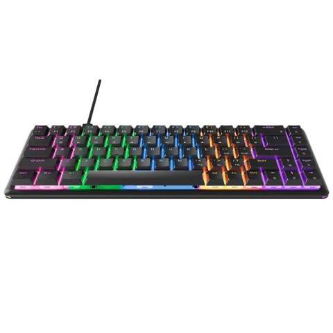 Klawiatura przewodowa Rampage REBEL-BLACKBS gamingowa mechaniczna Rainbow Light, niski profil Klawiatura przewodowa Rampage REBEL-BLACKBS gamingowa mechaniczna Rainbow Light, niski profil