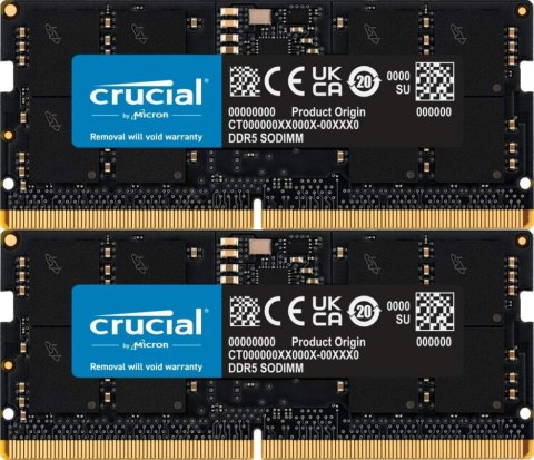 Pamięć CRUCIAL (SODIMM/DDR5/128 GB/5600MHz/46 CLCL/DUAL) Pamięć CRUCIAL (SODIMM/DDR5/128 GB/5600MHz/46 CLCL/DUAL)