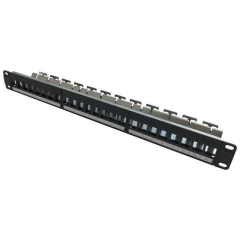 Patch panel keystone RACK 19" 1U, 24 porty, FTP, STP, Netrack, czarny Patch panel keystone RACK 19" 1U, 24 porty, FTP, STP, Netrack, czarny