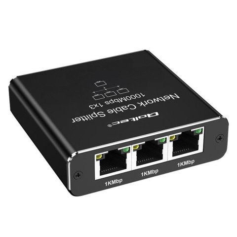 Switch niezarządzalny Qoltec mini rozdzielacz splitter 1x3 port RJ45 | 1000Mbps | USB-C | Aluminium Switch niezarządzalny Qoltec mini rozdzielacz splitter 1x3 port RJ45 | 1000Mbps | USB-C | Aluminium