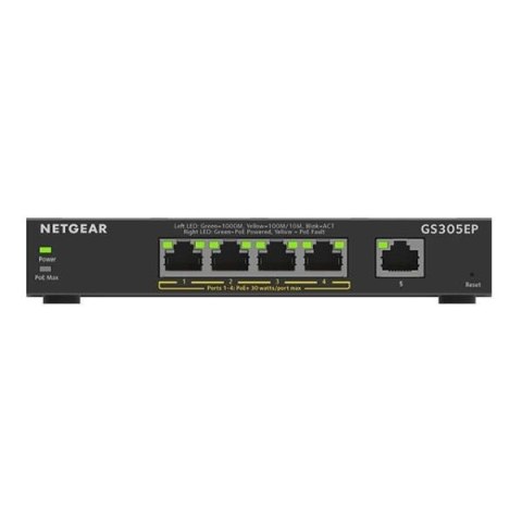 Switch zarządzalny Netgear GS305EP-100PES 4x1GbE PoE 1xGbE 63W Switch zarządzalny Netgear GS305EP-100PES 4x1GbE PoE 1xGbE 63W