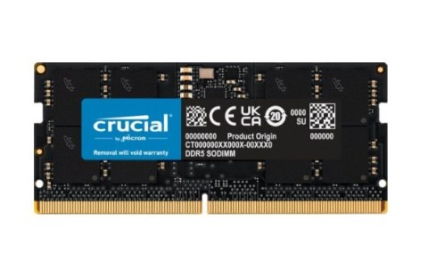 Pamięć CRUCIAL (SODIMM/DDR5/16 GB/4800MHz/1.1V/40 CLCL/SINGLE)