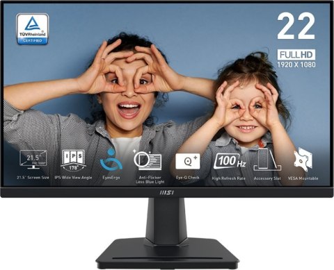 Monitor MSI PRO MP225 (21.5" /IPS /100Hz /1920 x 1080 /Czarny)