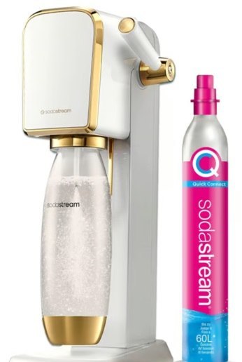 SodaStream Zestaw Saturator Art + butelka 1 L + nabój Biało-złoty