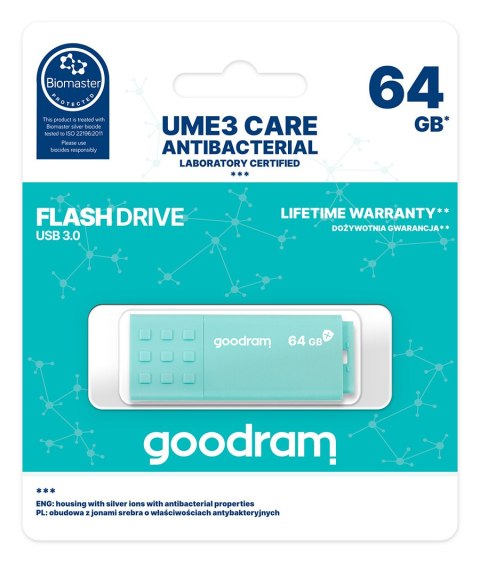 Pendrive (Pamięć USB) GOODRAM (64 GB /USB 3.0 /Miętowy )