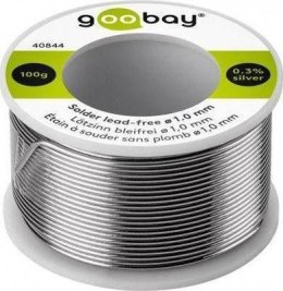 Cyna lutownicza z topnikiem 1.0mm 100g bezołowiowa