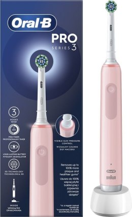Szczoteczka elektryczna ORAL-B Pro 3 CrossAction Różowy Różowy (Pro Series 3 Cross Action Pink)