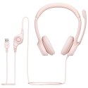 Słuchawki z mikrofonem LOGITECH H390 Różowy Różowy