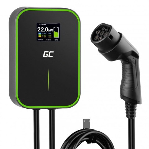 Ładowarka GREEN CELL Zintegrowany przewód Type 2 Czarny EV14
