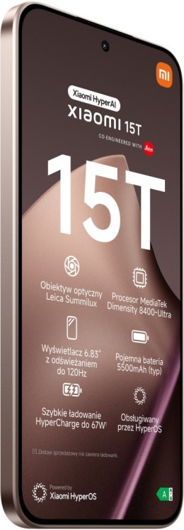Smartphone XIAOMI 15T 5G 12/256GB Złoty 256 GB Złoty 68146