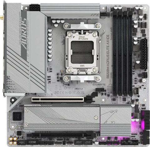 Płyta główna GIGABYTE B650M AORUS ELITE AX ICE AM5 MICRO ATX Płyta główna GIGABYTE B650M AORUS ELITE AX ICE AM5 MICRO ATX