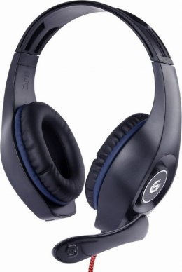 Słuchawki nauszne z mikrofonem GEMBIRD GHS-05-B (2m /3.5 mm minijack wtyk/Czarno-niebieski)