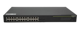 ES430-26P-POE - Smart Managed PoE Access Switch 24x10/100/1000Base-T with PoE+ (370W) + 2x100/1000Base-X SFP, AC Power Supply, 0