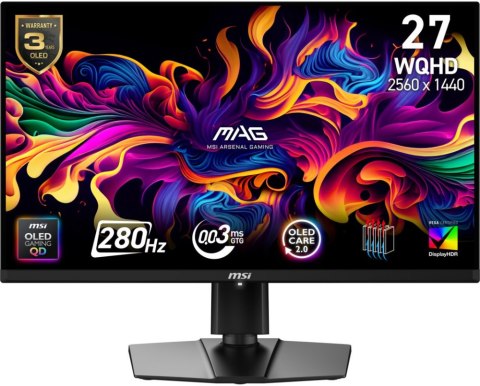 Monitor MSI MAG 271QP QD-OLED X28 (26.5" /QD OLED /280 HzHz /2560 x 1440 /Czarny)