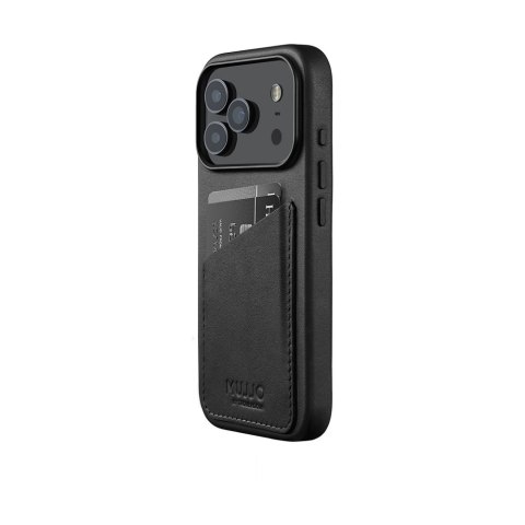 Mujjo Wallet Leather Case - etui skórzane do iPhone 17 Pro kompatybilne z MagSafe (black)