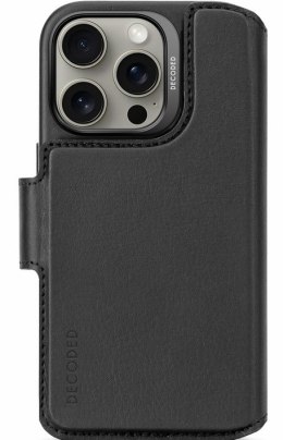 Decoded Leather Detachable Wallet - skórzana obudowa ochronna do iPhone 16 Pro kompatybilna z MagSafe (black)