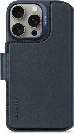 Decoded Leather Detachable Wallet - skórzana obudowa ochronna do iPhone 16 Pro kompatybilna z MagSafe (navy)