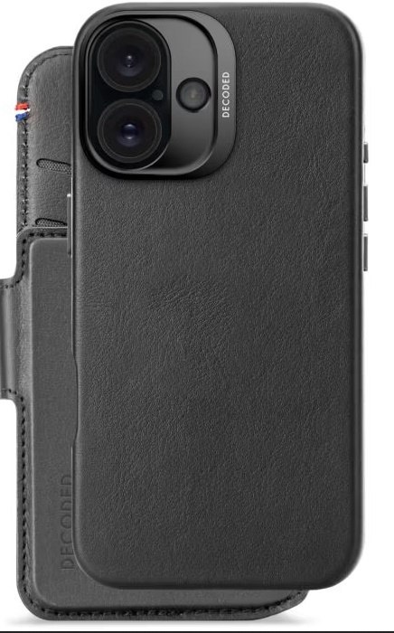 Decoded Leather Detachable Wallet - skórzana obudowa ochronna do iPhone 16 kompatybilna z MagSafe (black)