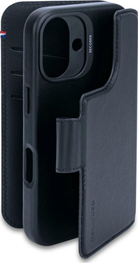 Decoded Leather Detachable Wallet - skórzana obudowa ochronna do iPhone 16 kompatybilna z MagSafe (navy)