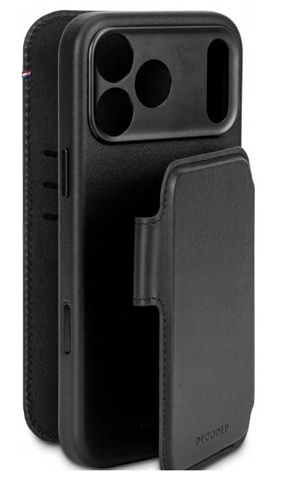 Decoded Leather Detachable Wallet - skórzana obudowa ochronna do iPhone 17 Pro kompatybilna z MagSafe (black)