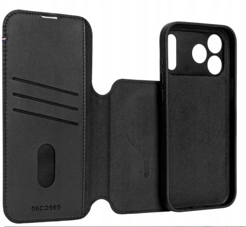 Decoded Leather Detachable Wallet - skórzana obudowa ochronna do iPhone 17 Pro kompatybilna z MagSafe (black)
