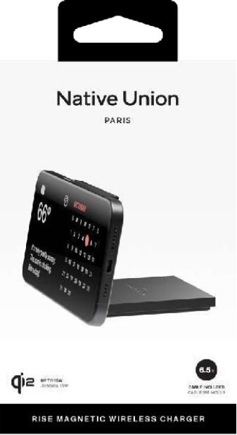 Native Union Rise Solo Qi2 Wireless Charger - bezprzewodowa ładowarka Qi2 15W kompatybilna z MagSafe (black)