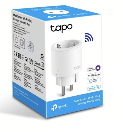 TP-Link Tapo P115 Smart Plug 3680 TAPO P115(1-PACK) 802.11b/g/n - 2.4 Ghz White