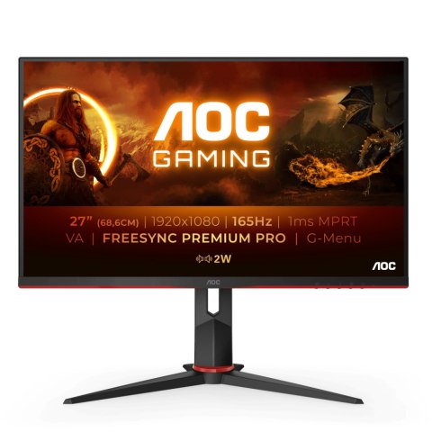 Monitor AOC 27G2SAE/BK (27" /VA /165Hz /1920 x 1080 /Czarno-czerwony) Monitor AOC 27G2SAE/BK (27" /VA /165Hz /1920 x 1080 /Czarno-czerwony)