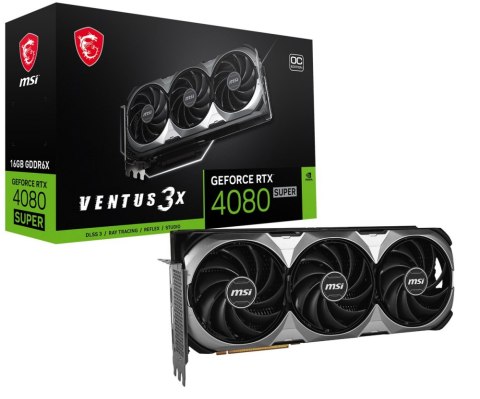 Karta graficzna MSI GeForce RTX 4080 SUPER 16GB VENTUS 3X OC RTX 4080 SUPER 16G VENTUS 3X OC Karta graficzna MSI GeForce RTX 4080 SUPER 16GB VENTUS 3X OC RTX 4080 SUPER 16G VENTUS 3X OC
