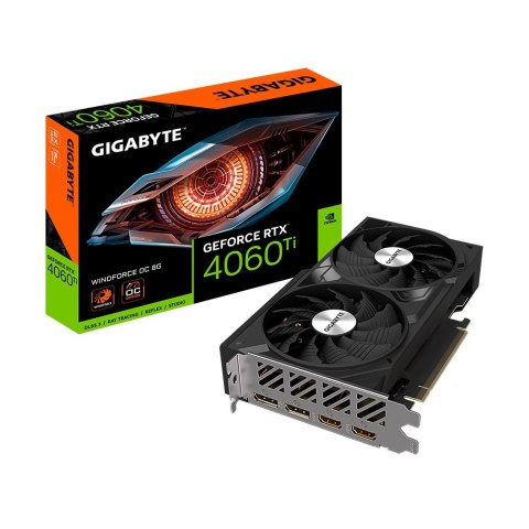 Karta graficzna GIGABYTE GeForce RTX 4060 Ti WINDFORCE OC 8GB GDDR6 GV-N406TWF2OC-8GD Karta graficzna GIGABYTE GeForce RTX 4060 Ti WINDFORCE OC 8GB GDDR6 GV-N406TWF2OC-8GD