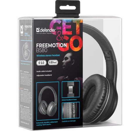 Słuchawki bezprzewodowe DEFENDER Freemotion B580 Czarny (Czarny) Słuchawki bezprzewodowe DEFENDER Freemotion B580 Czarny (Czarny)
