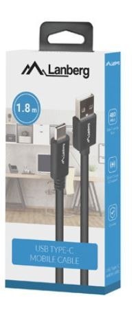 Kabel USB LANBERG USB Typ C Męska 1.8 Kabel USB LANBERG USB Typ C Męska 1.8