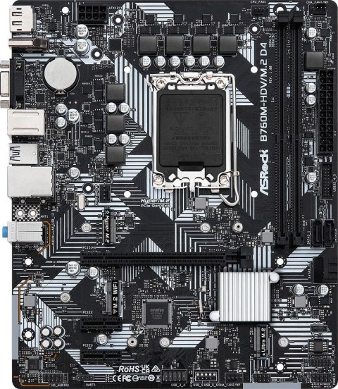 Płyta główna ASROCK B760M-HDV/M.2 D4 LGA1700 MICRO ATX Płyta główna ASROCK B760M-HDV/M.2 D4 LGA1700 MICRO ATX